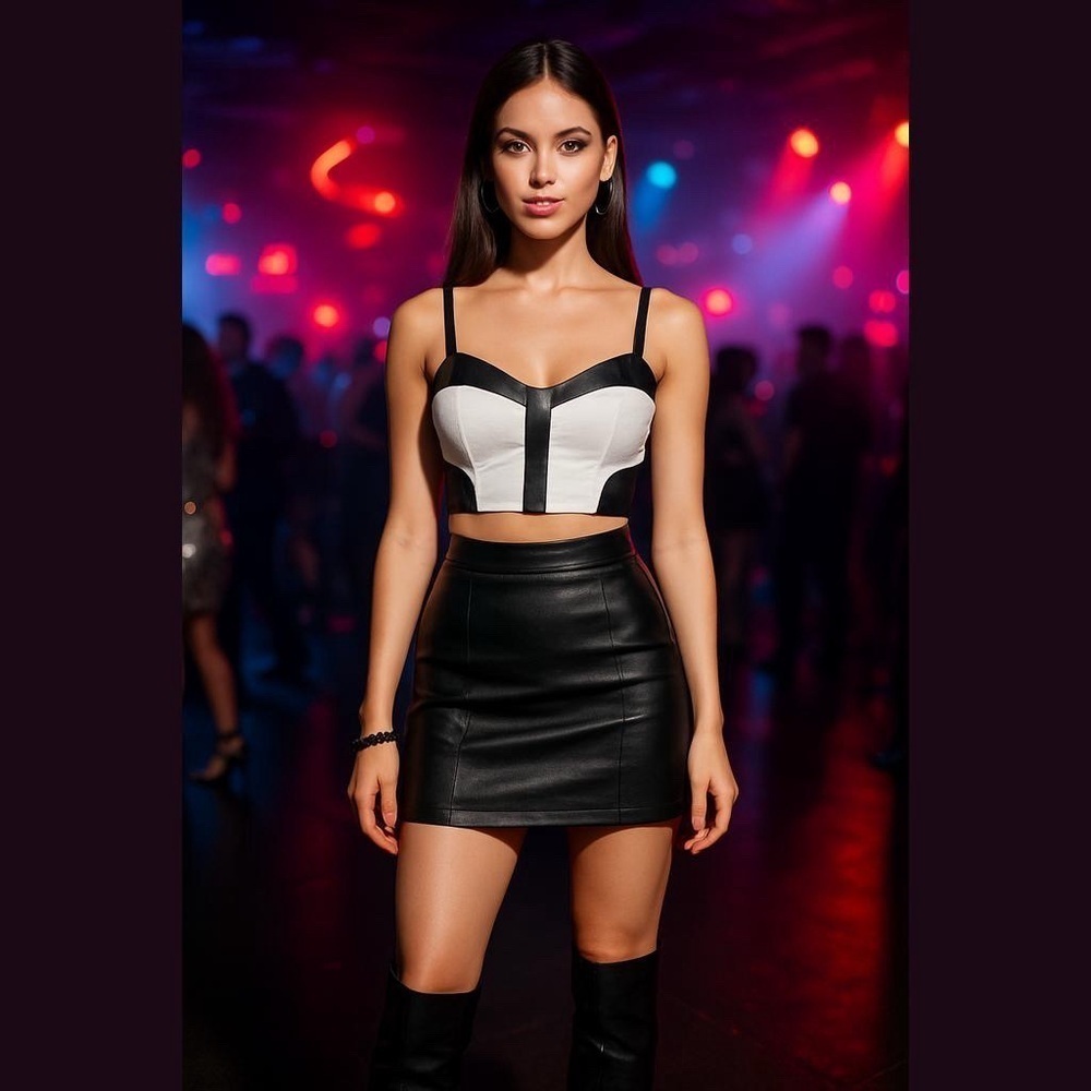 Cecico Black and White Crop Top